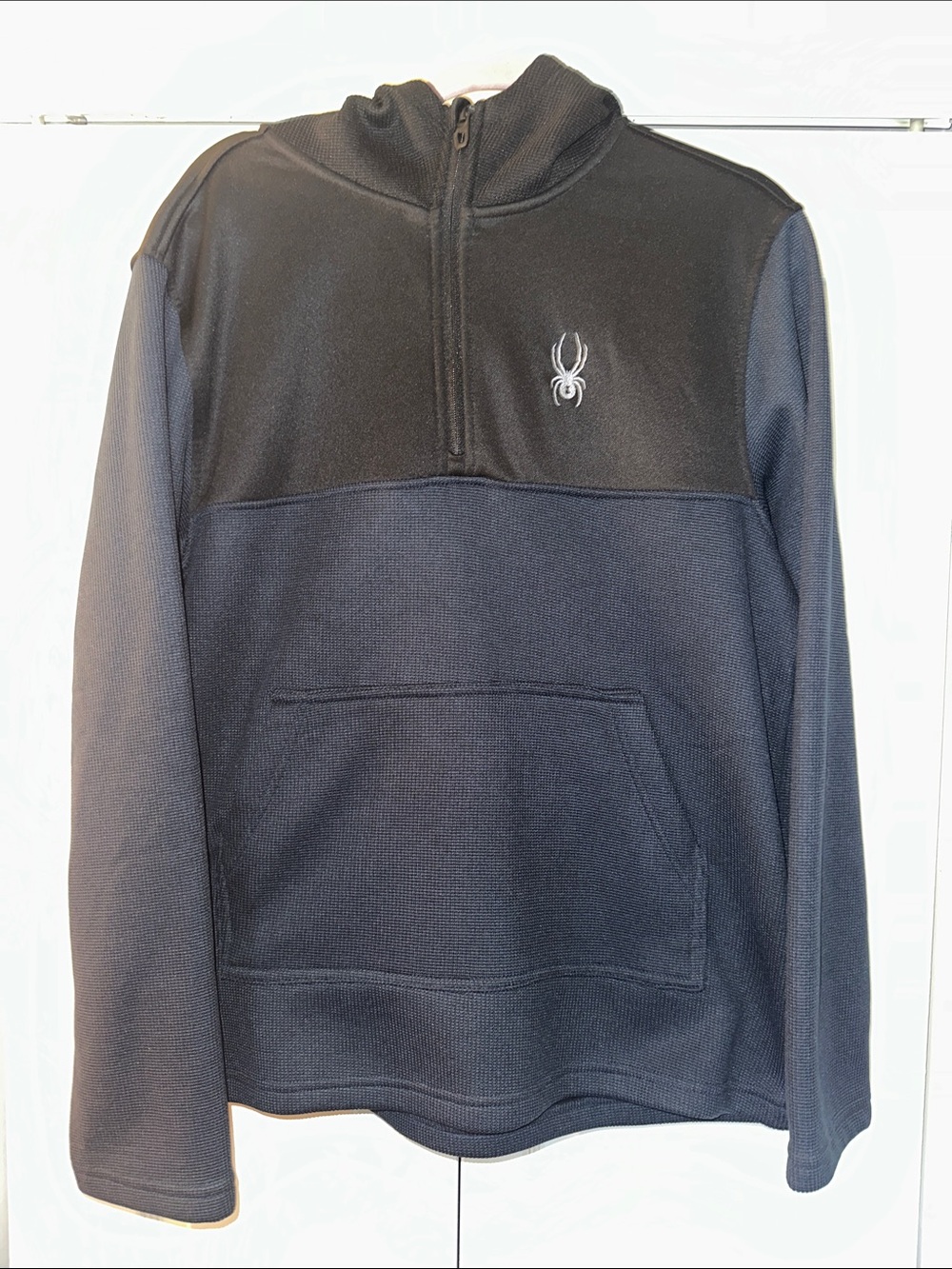 Spyder Men's Black and Navy Quarter-Zip Pullover
